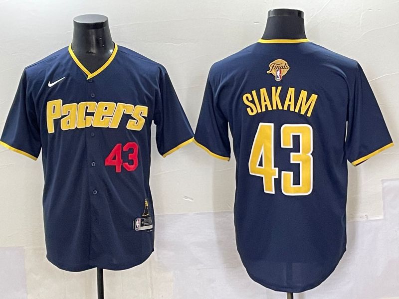 Men 2025 Indiana Pacers #43 Siakam Blue Nike Joint Name NBA Jersey style 27